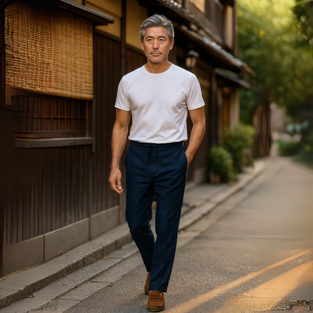MONRO 通気性のあるコットンリネンパンツ
