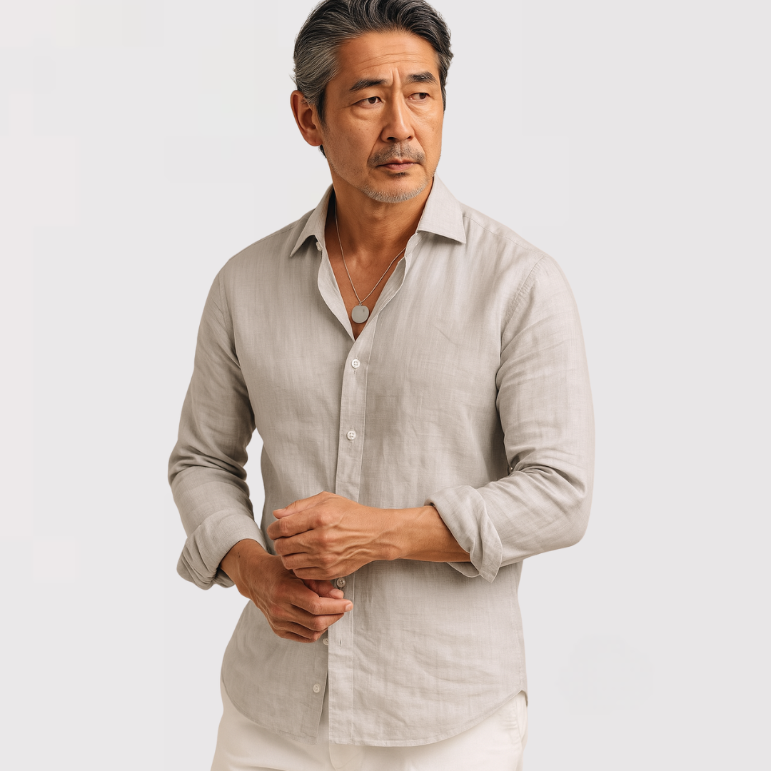 ORIVIE 着心地の良い長袖リネンシャツ