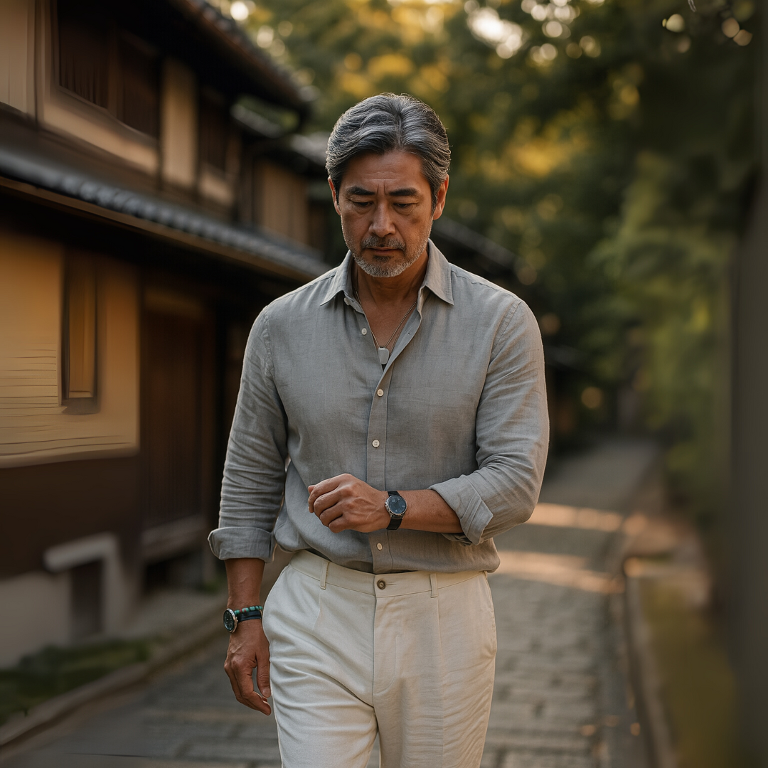 ORIVIE 着心地の良い長袖リネンシャツ