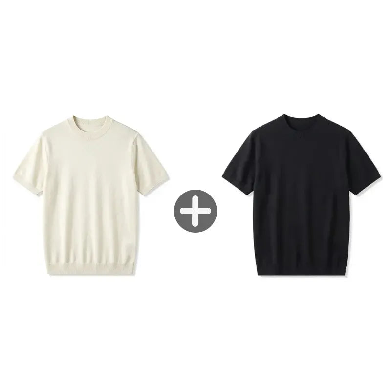 SORAIRO 夏の軽やかシリーズ|お腹まわりを自然にカバーする なめらか半袖ニットTシャツ