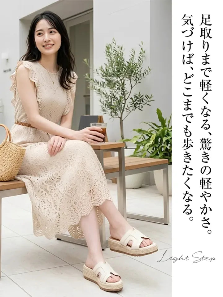 AYAME リゾートウェッジミュール|超軽量・幅広設計で歩きやすい