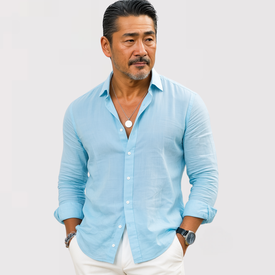 ORIVIE 着心地の良い長袖リネンシャツ