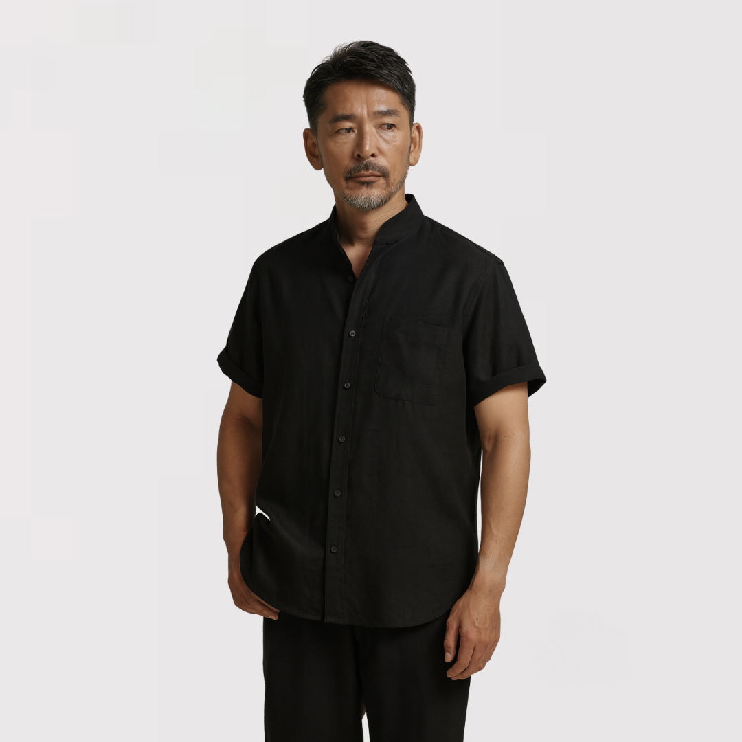 TIMO 通気性のあるリネン混紡シャツ