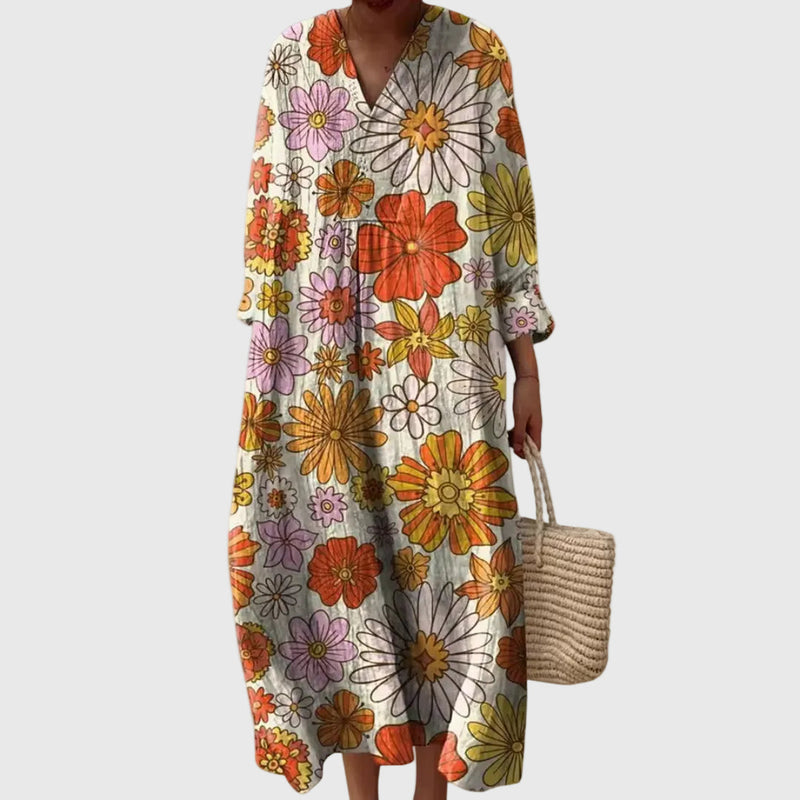 Eriana  - オーバーサイズVネックミディドレス