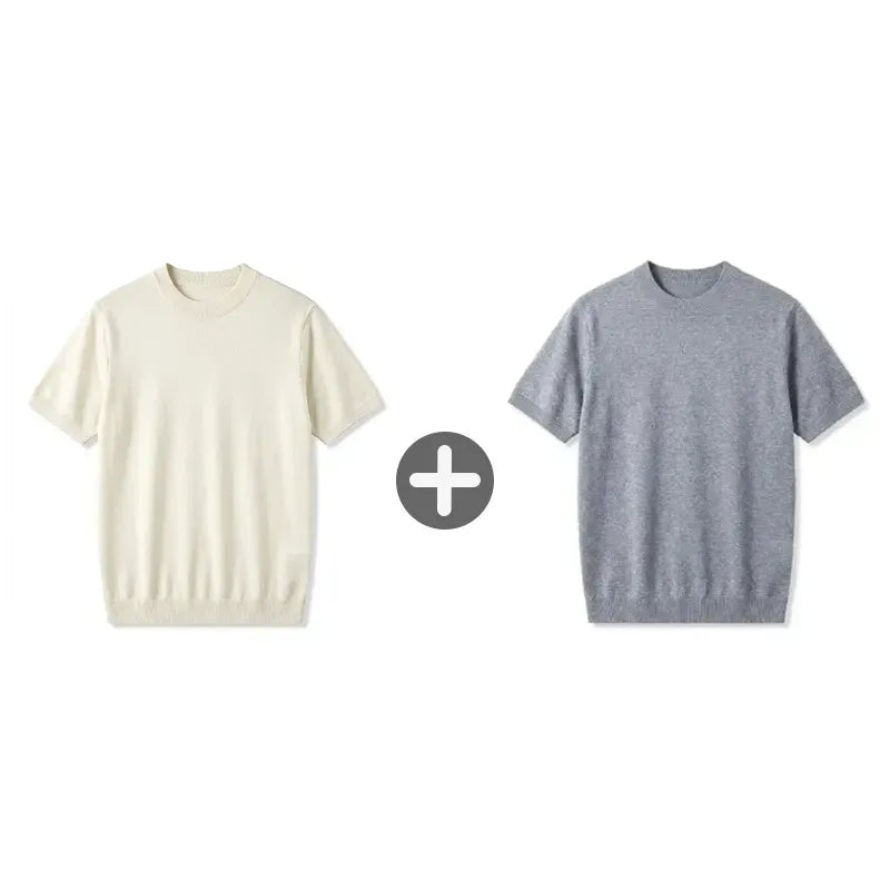 SORAIRO 夏の軽やかシリーズ｜お腹まわりを自然にカバーする なめらか半袖ニットTシャツ