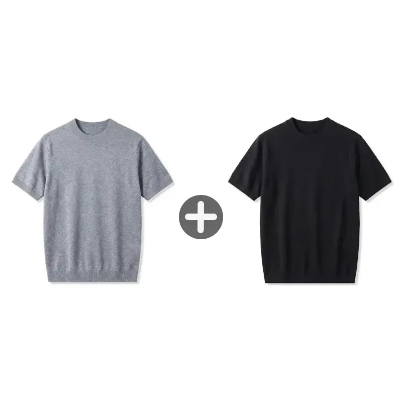SORAIRO 夏の軽やかシリーズ｜お腹まわりを自然にカバーする なめらか半袖ニットTシャツ